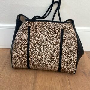 Large leopard neoprene tote from Anthropologie